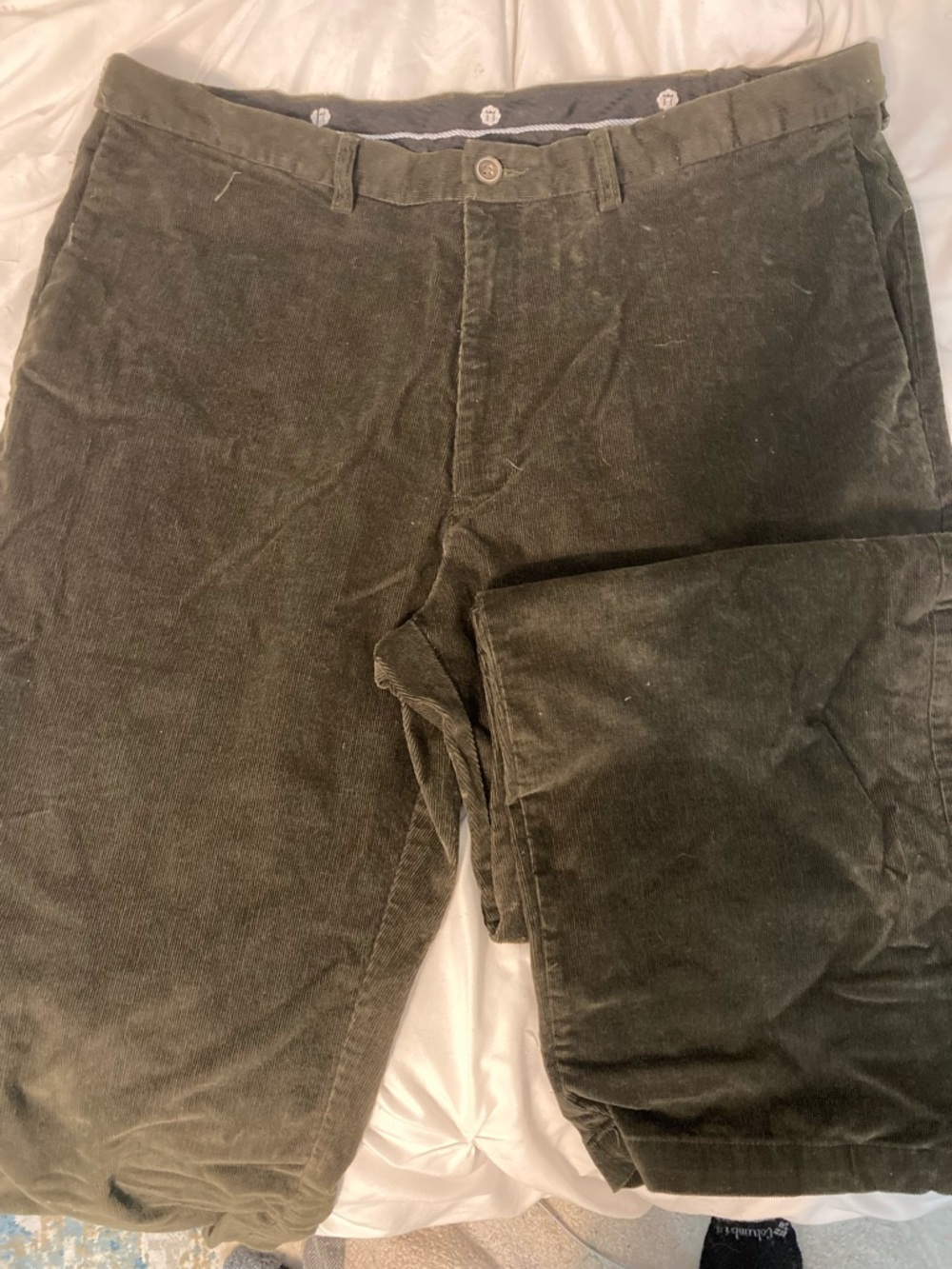 Haggar Men's Olive Corduroy Trousers